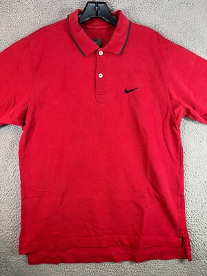 Nike Yin Yang Polo Shirt Mens Small Red Tiger Woods Golf Limited