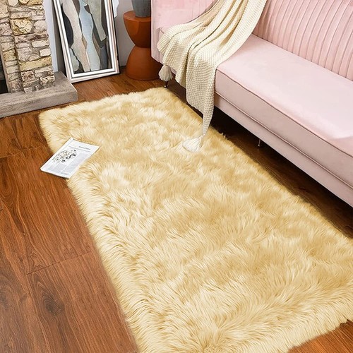 Latepis Faux Fur Sheepskin Area Rugs Soft Shaggy Carpet for Living Room Bedroom - Picture 66 of 219