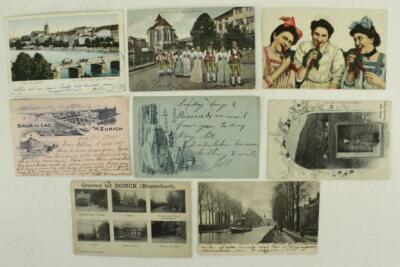Vintage Postal History Postcards SWITZERLAND BELGIUM NETHERLAND Zurich Travel