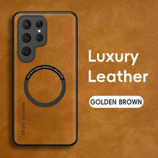 For Samsung Galaxy S25 Ultra S25 FE Mag Safe Magnetic Luxury Leather Case Cover