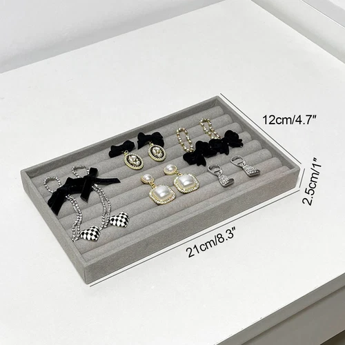 Velvet Ring Earring Jewelry Display Organizer Box Tray Holder Storage Show Case - Picture 4 of 22