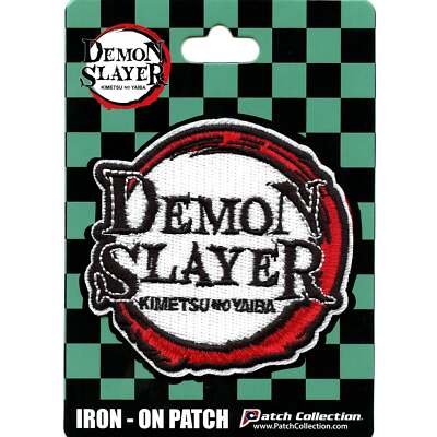 Official Demon Slayer Logo Embroidered Patch - Iron-On, 3x2.85 Inches, For Jackets & Bags - View #3