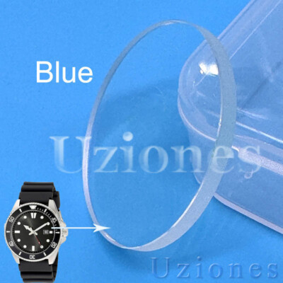 32.7mm*2.7mm For Casio MDV-106 Flat Sapphire Crystal Watch Glass Part Blue AR