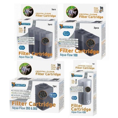 SuperFish Aqua Flow kristallklare Patrone - 50/100/200/300/400 Aquariumfilter