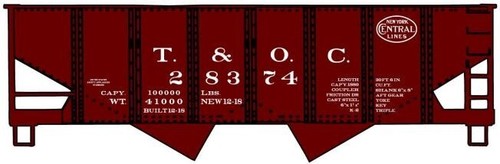 Accurail escala HO ~ USRA kit de tolva doble ~ Toledo y Ohio Central #28374 ~ 2438 | Zustand: New