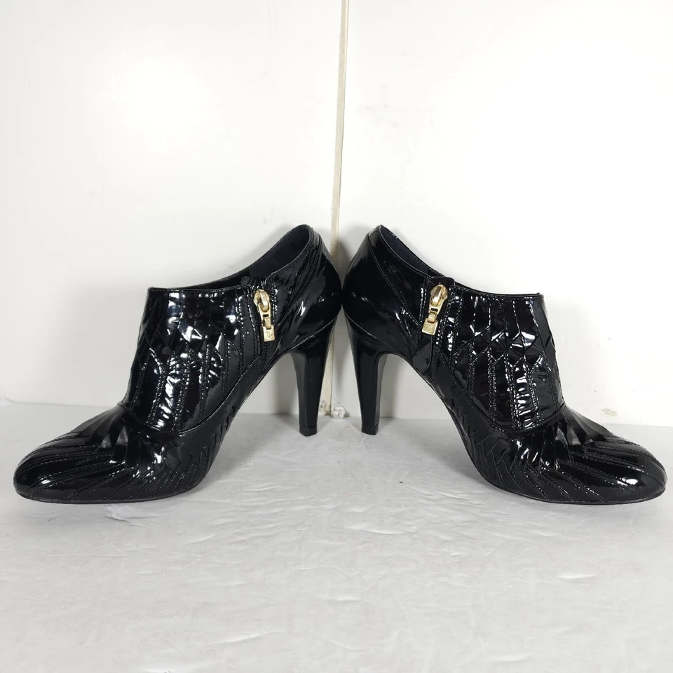 Botines Pour La Victoire para mujer US7,5 charol negro cremallera lateral Foto 4 de 4