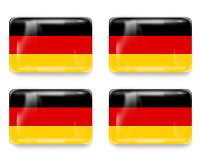 4x 3D Gel Aufkleber Germany Fahne  Flagge Deutschland Sticker