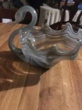 MCM viking glass swann LARGE 12in