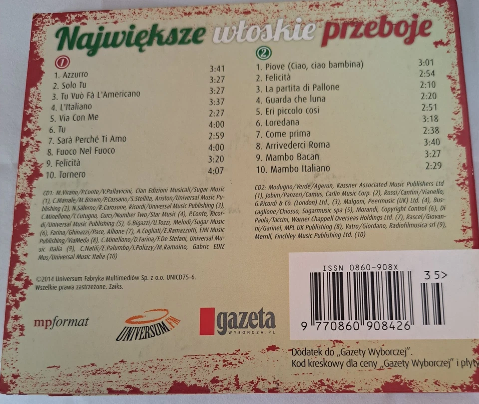 Celentano, Modugno, Cotugno, Morandi, Tozzi, Drupi (2000) 2CD - Bild 2 von 2