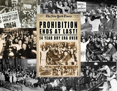 Prohibition Ends Collage Photo an 8x10 Photo Art Poster  Print  8x10 vintage