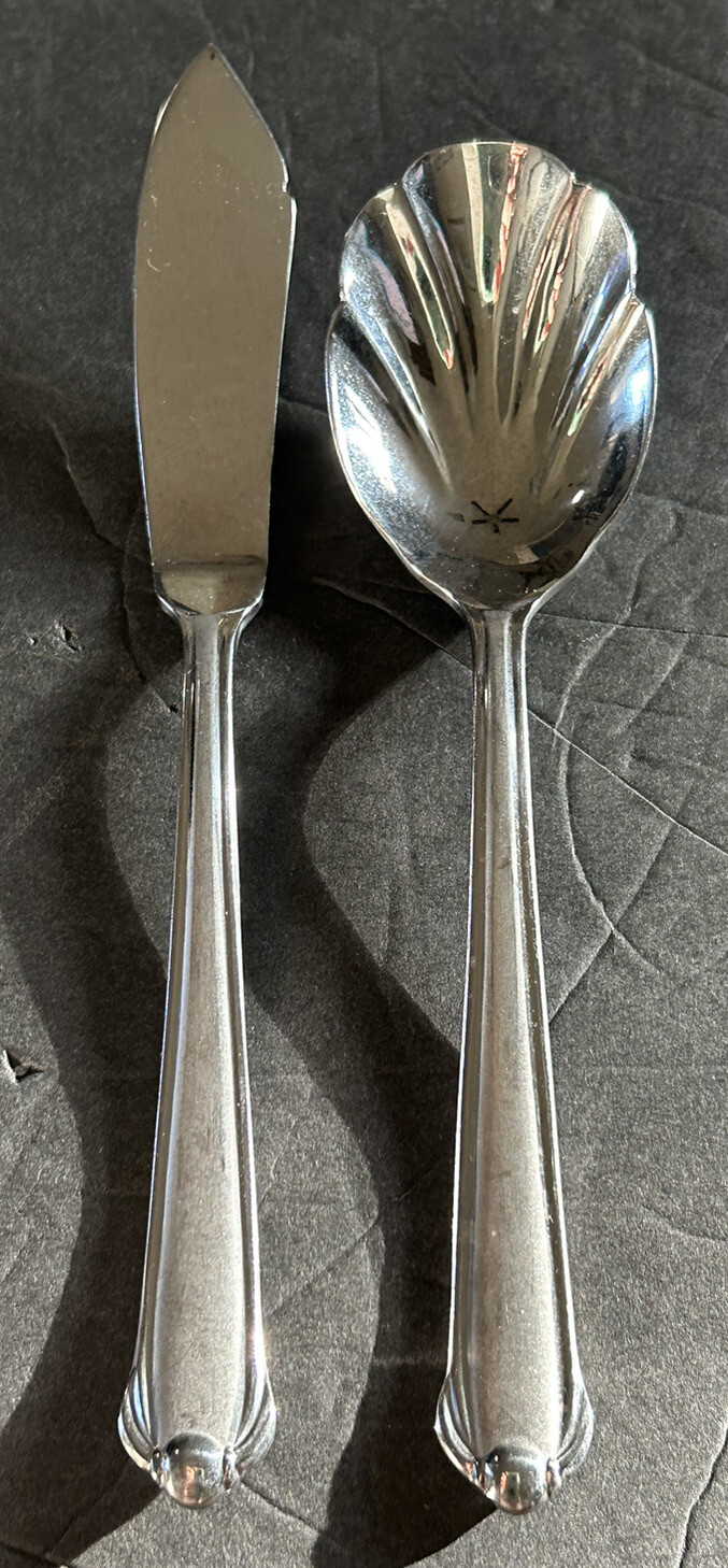 Mikasa CLASSICO SATIN Stainless Flatware Sugar Spoon and Butter Knife