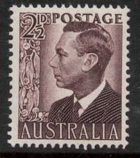 AUSTRALIA 1951  2.1/2d PURPLE-BROWN KING GEORGE VI  STAMP MNH.