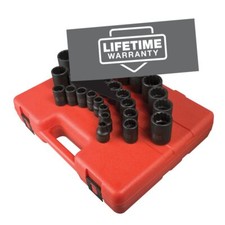 Sunex 2826 1/2-Inch Drive 12-Point Metric Impact Socket Set 26-Piece