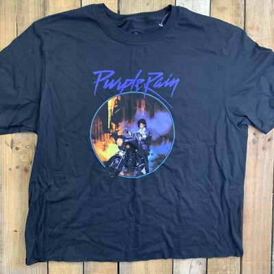 Prince Purple Rain T-Shirt Womens Size L Black | eBay