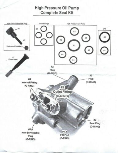 HIGH PRESSURE OIL PUMP MASTER SERVICE KIT 1994-2003 FORD POWERSTROKE 7.3L - Foto 2 di 2
