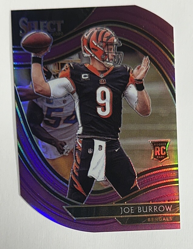 2020 Panini Select Field Level Purple Diecut Joe Burrow Rookie RC #346