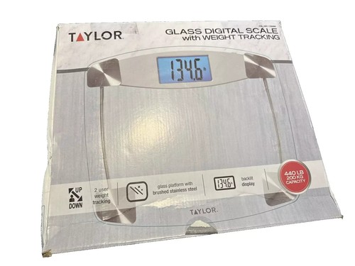 Taylor Glass Digital Scale with Weight Tracking 440 Lb Capacity 2 User