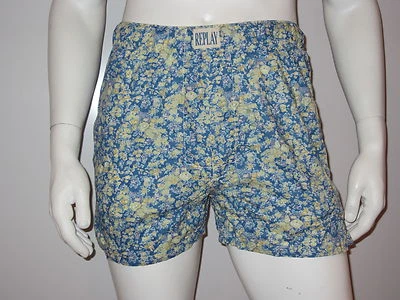Replay Boxer [ Gr. L ] Hommes Short Pantalon Bleu Neuf & Emballage D'Origine ( - Photo 1/3