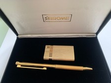 Feuerzeug mit Schreibgerät Sarome vergoldet beides Funktionsfähig Geschenkset