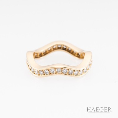 Cartier Wave Memoire-Ring mit ca. 1,00 ct Diamanten | Gr. 55 | 750/- Gelbgold