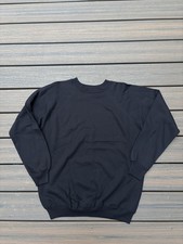 Vintage 90 s Hanes Black Raglan Blank Crewneck Sweatshirt Mens XL Deadstock USA
