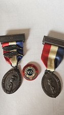 2 Boy Scout WWI Liberty Loan Medal With Palms ND War Service Stamp Pin Pinback