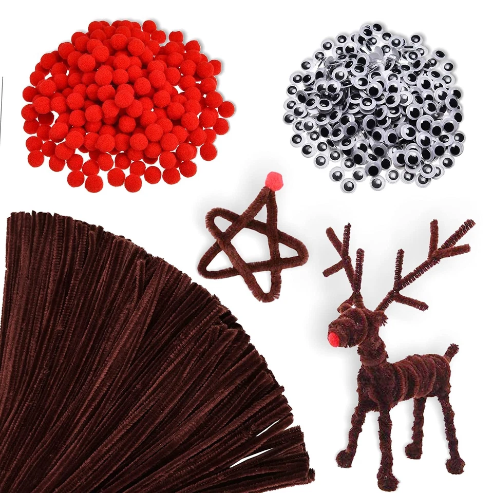 MARKE FOX·BUNNY 940 Stück Pfeifenreiniger Braun zum Basteln, 200 Stück Pfeifenputzer Chenille D