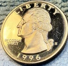1996-S Proof Ultra-Cameo Silver Washington Quarter Gem See Pictures BU Condition