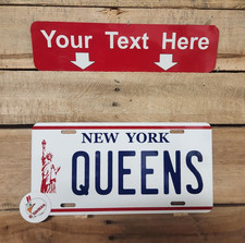 New York LIBERTY, QUEENS, License Plate, auto tag, NY, NYC, long island, kew G