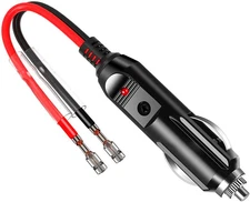 12V Cigarette Lighter Plug with Leads,12 Volt Heavy Duty Male Plug Connector 15A