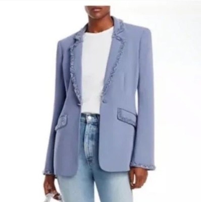 Cinq à Sept Kayden Blazer Jacket in Lavender with Beaded Trim - Size 4