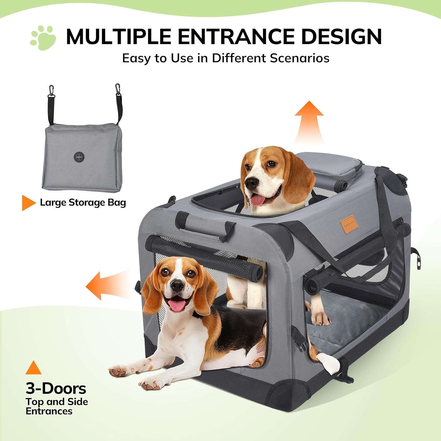 Sac de transport Morpilot pliable taille L pour chien et chat noir