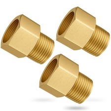 Gsinodrs 3PCS Brass Pipe Fitting, 3PCS-1/2" Female x 1/2" Male, color 