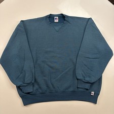 Vintage Russell Athletic Sweatshirt Men's XL Blue Blank Crewneck 90s USA Made
