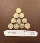 Lot of 10 Roosevelt Dimes 1950-1964 90% Silver Dimes (Random Dates)