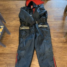 Vintage United Winter Snow Snowmobile Racing Ski Suit Blue Mens Size Large