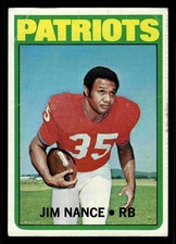 1972 Topps #183 Jim Nance - New England Patriots (Low Grade)