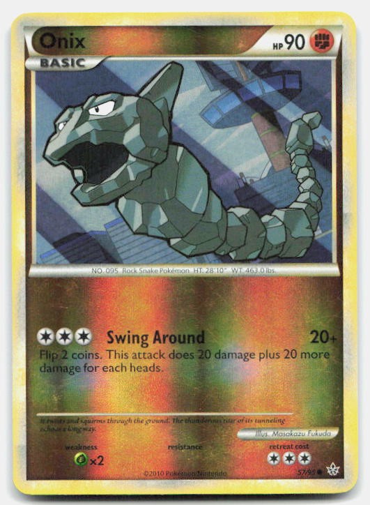 HGSS Unleashed Onix 57/95 MP Pokemon Reverse Holo Common Tcg Card