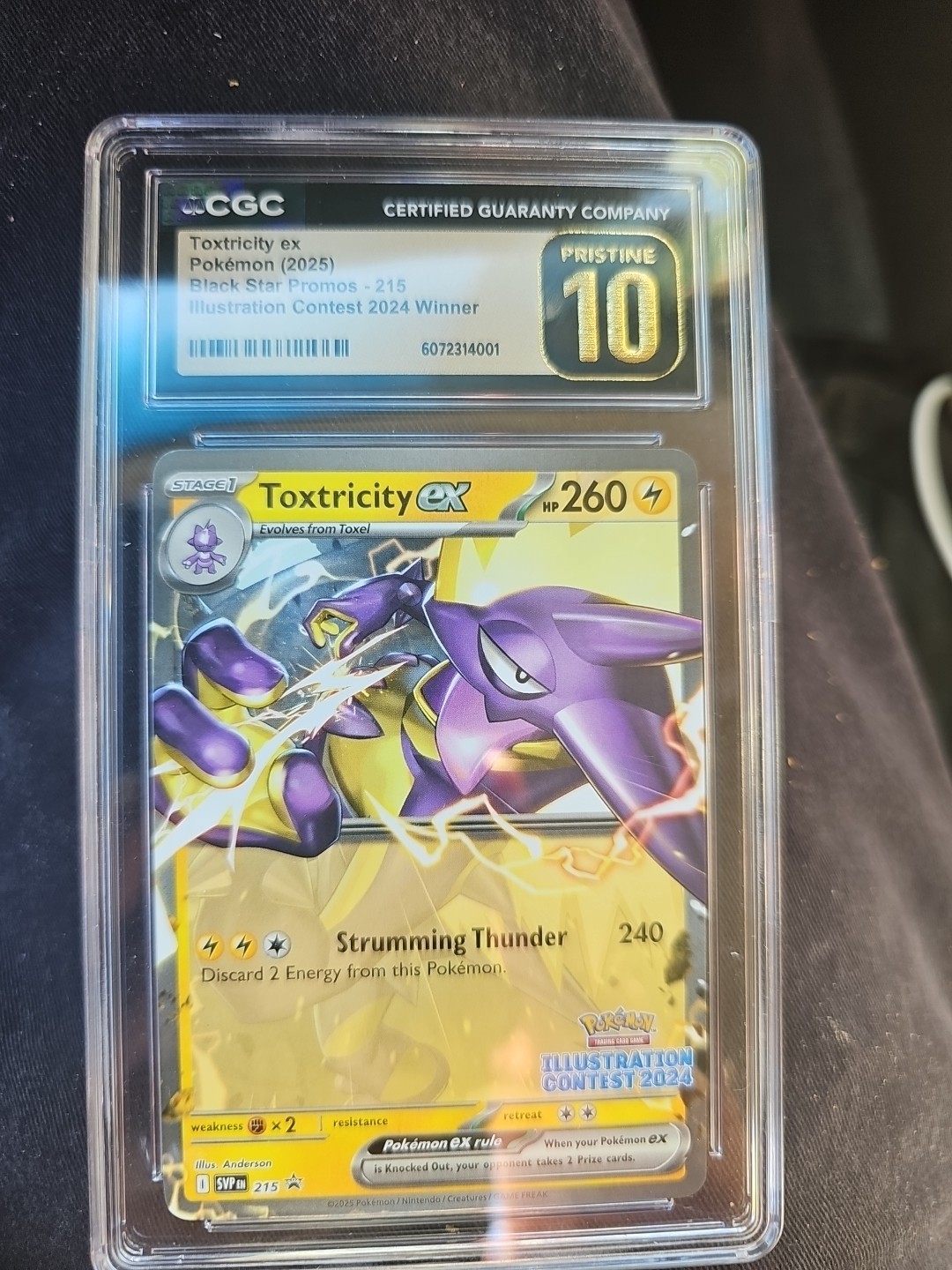 POKEMON CGC PRISTINE 10 TOXTRICITY EX #215 ILLUSTRATION CONTEST WINNER 2024