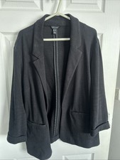 New Look Women's Jersey Black Blazer Jacket Size 16