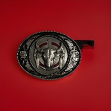 Used Vintage 1991 Siskiyou Cow Skull Belt Buckle D-5 Made in USA   