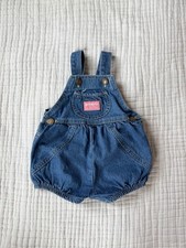 Vintage 6-9 Mo Oshkosh Romper Denim Bubble 90s USA VGUC