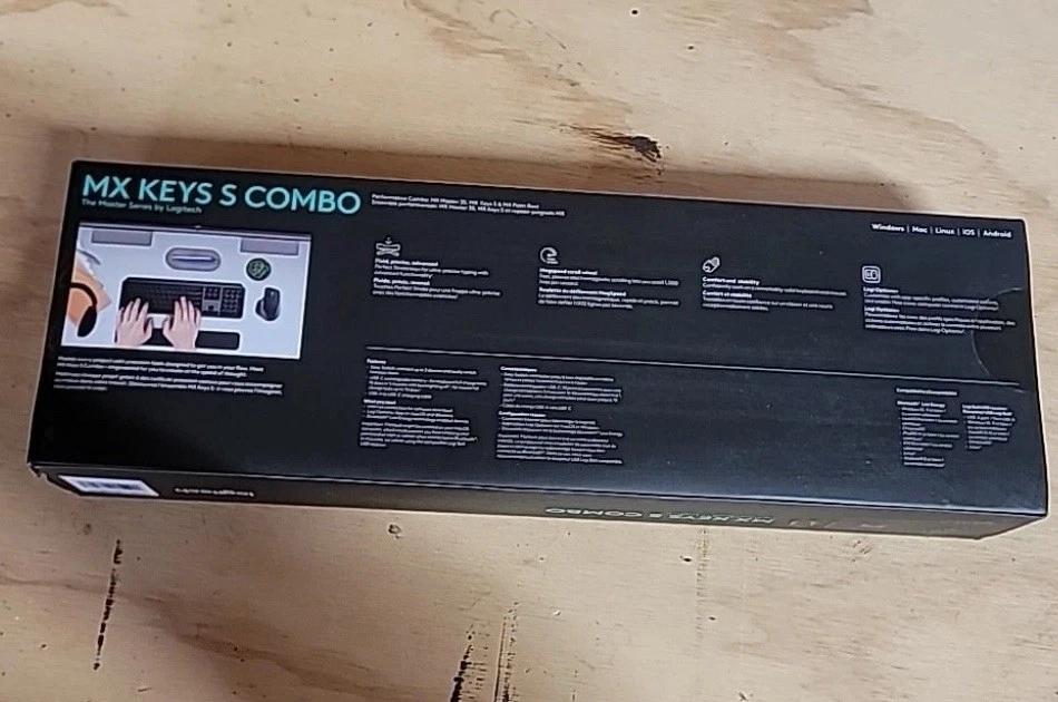 Logitech MX Keys S Combo Performance Wireless Keyboard Mouse Palm Rest Graphite - Image 2 of 2