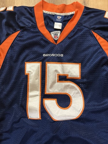 Denver Broncos Jersey Mens XXL 56 Blue On Field Reebok Tim Tebow 15 NFL Florida - Picture 3 of 5