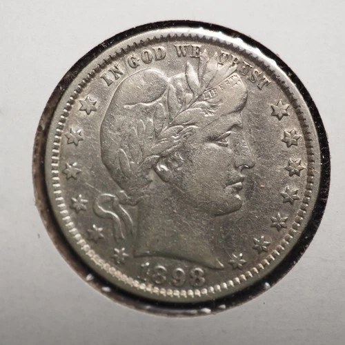 1898   *P *  BARBER SILVER QUARTER  ***NICE*** FREE SHIPPING   C2120