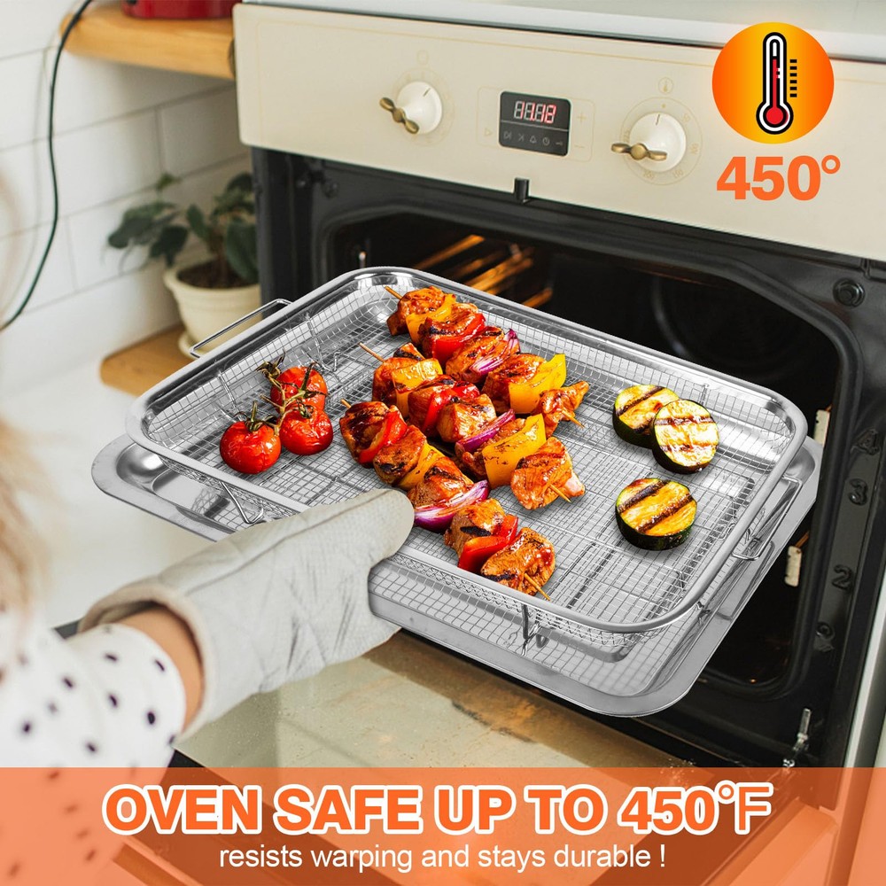 Stainless Steel 15x11 Inch Air Fryer Basket for Oven – Essential Accessory