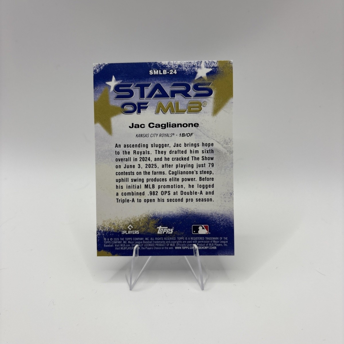 2026 Topps Series 1 Jac Caglianone Stars of MLB Rookie RC Royals