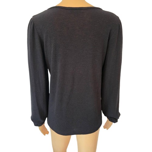 Michael Stars Black Round Neck Pullover Long Sleeve Top Womens Size Small - Picture 8 of 9