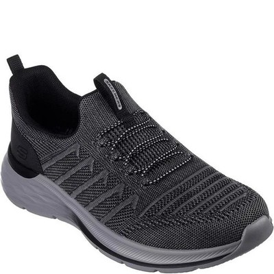 しょうページ Slip On Skechers Shoe Men Black Charcoal Sport Memory Foam Casual