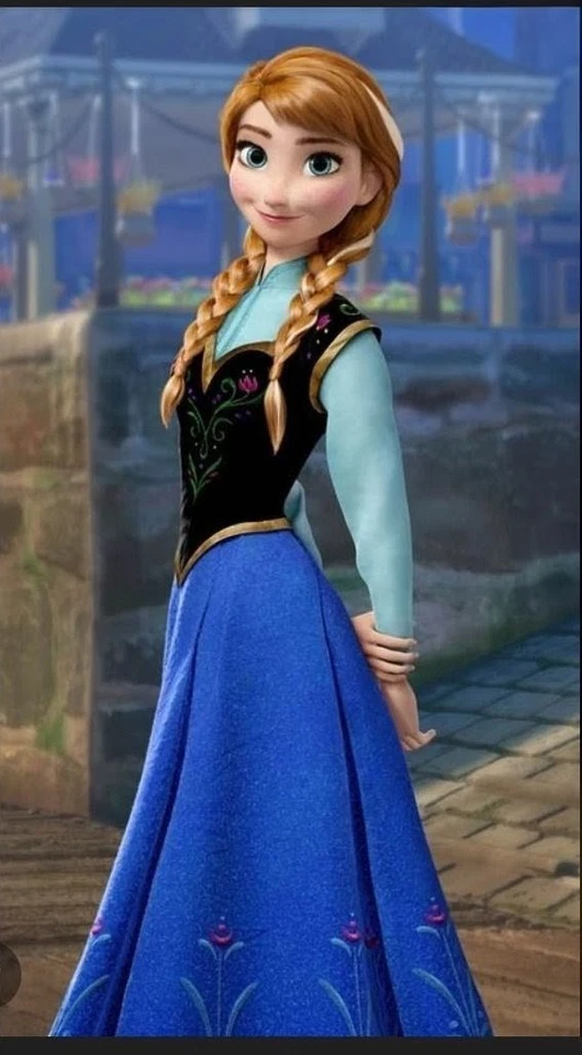 Disney Frozen Princesa Amna Vestido Disfraz Talla 8 Halloween Play Foto 2 de 4